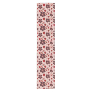 Vibrant Floral Pattern with Colorful Flowers Short Table Runner