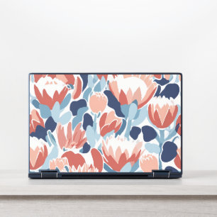 vibrant floral pattern with red and blue flowers HP laptop skin