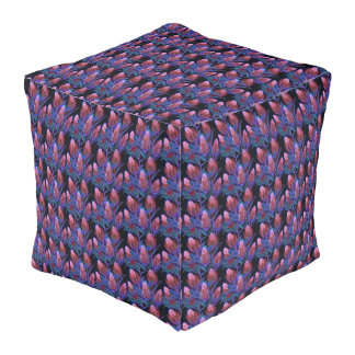 Vibrant Floral Pattern With Striking Colors Pouf