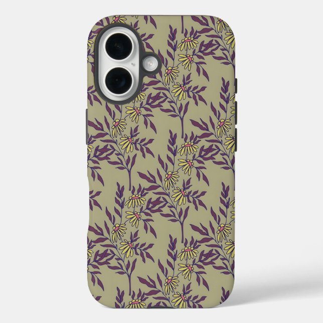Vibrant Floral Pattern with Yellow Daisies  Case-Mate iPhone Case (Back)