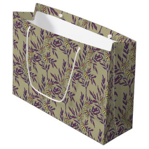 Vibrant Floral Pattern with Yellow Daisies Large Gift Bag