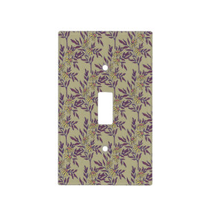 Vibrant Floral Pattern with Yellow Daisies Light Switch Cover