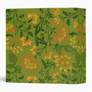 Vibrant Floral Pattern: Yellow and Orange Flowers 3 Ring Binder