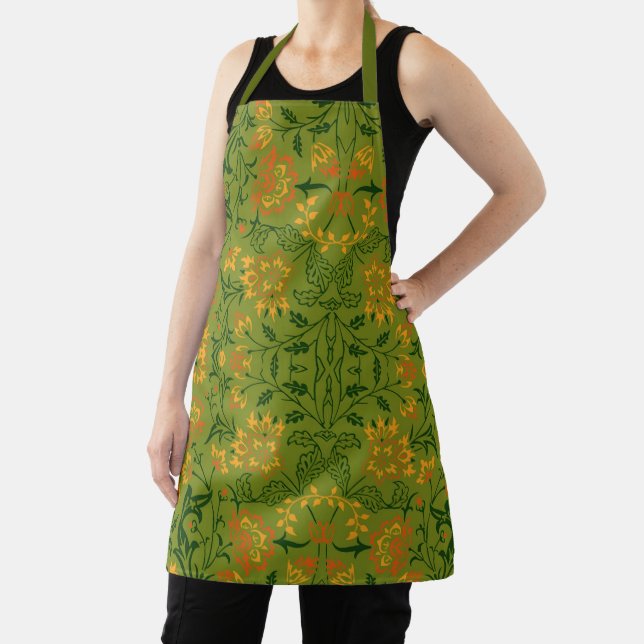 Vibrant Floral Pattern: Yellow and Orange Flowers Apron (Insitu)