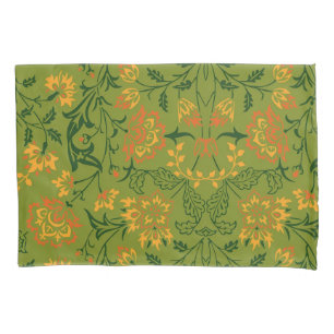 Vibrant Floral Pattern: Yellow and Orange Flowers Pillow Case