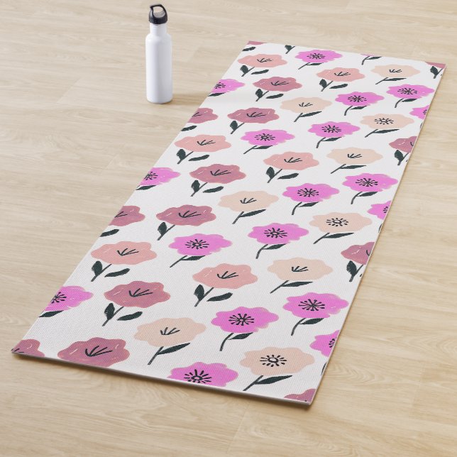 Vibrant Floral Pattern Yoga Mat (In Situ)