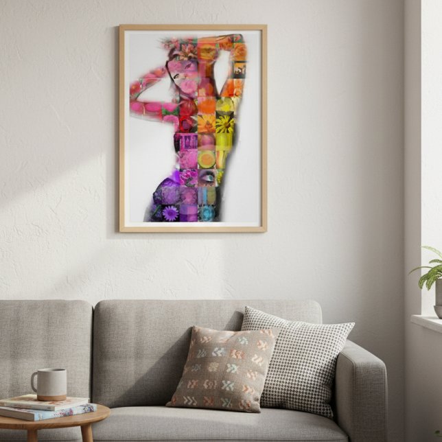 Vibrant Floral Silhouette Collage Poster (Creator Uploaded)