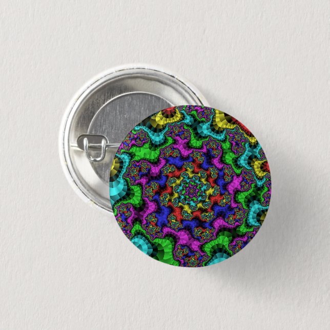 Vibrant Floral Sprinkles Button (Front & Back)