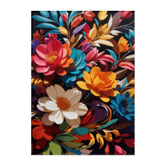 Vibrant Floral Symphony Acrylic Print
