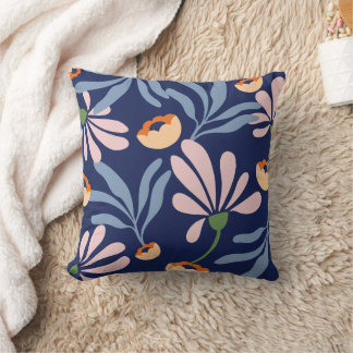 Vibrant Floral Symphony Throw Pillow