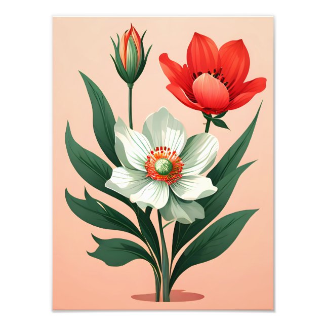 Vibrant Floral Trio Photo Print (Front)
