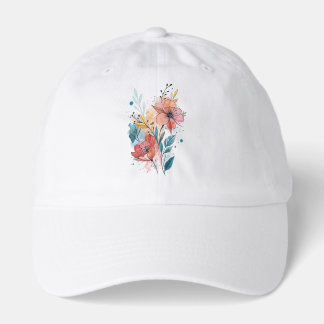 Vibrant Floral Watercolor Design Hat