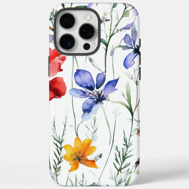 Vibrant Floral Watercolor Pattern Case-Mate iPhone Case (Back)