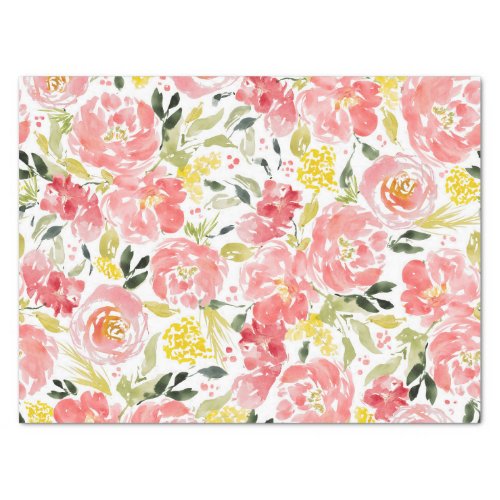 Vibrant floral watercolor pattern  tissue paper