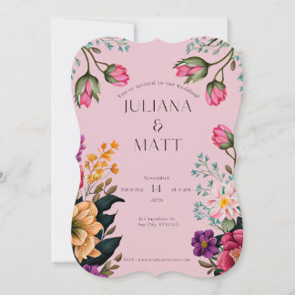 Vibrant Floral Wedding Invitation
