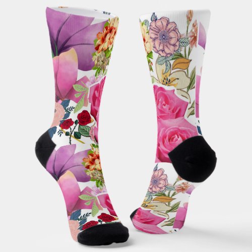 Vibrant Floral Wonders Socks