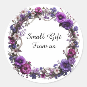 Vibrant Floral Wreath Classic Round Sticker