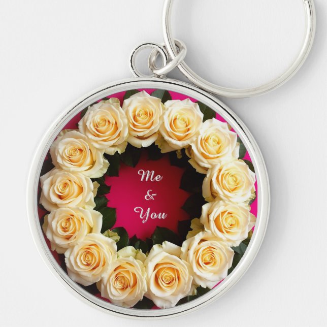 Vibrant Floral Wreath Keychain (Front)