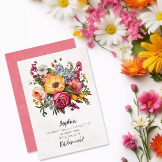 Vibrant Florals Bridesmaid Proposal
