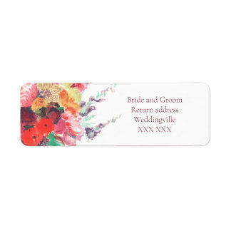 Vibrant Flower Bouquet Return Address Label