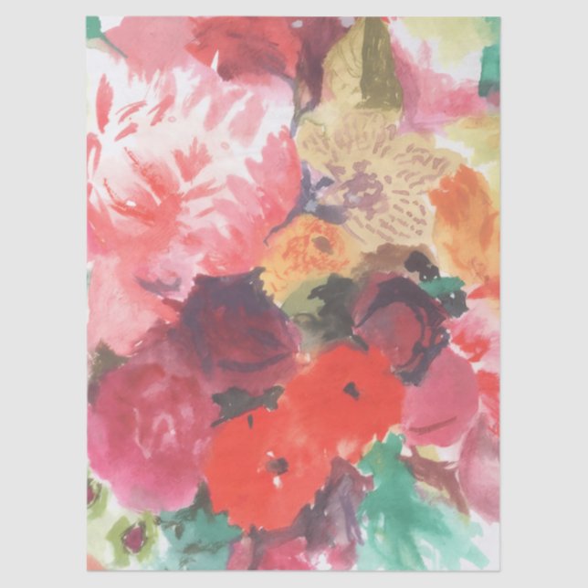 Vibrant Flower Bouquet Tissue Paper Sheet (Front)