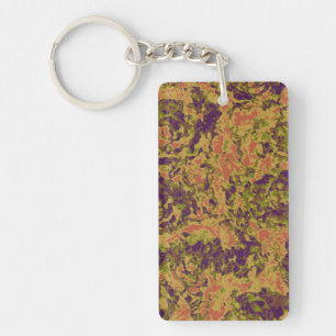 Vibrant flower camouflage pattern keychain