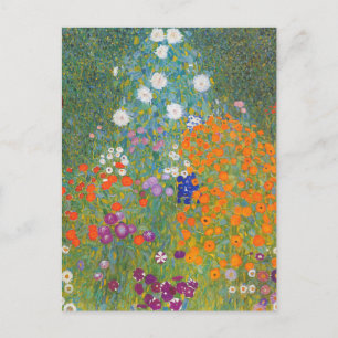 Vibrant Flower Garden - Gustav Klimt Holiday Postcard
