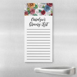 Vibrant Flower Grocery List Notepad Customizable
