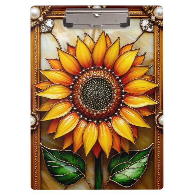 Vibrant Flower Ornately Framed Clipboard (Front)