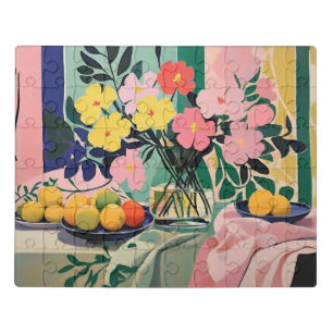 Vibrant Flower Painting Inspired by Matisse Jigsaw Puzzle