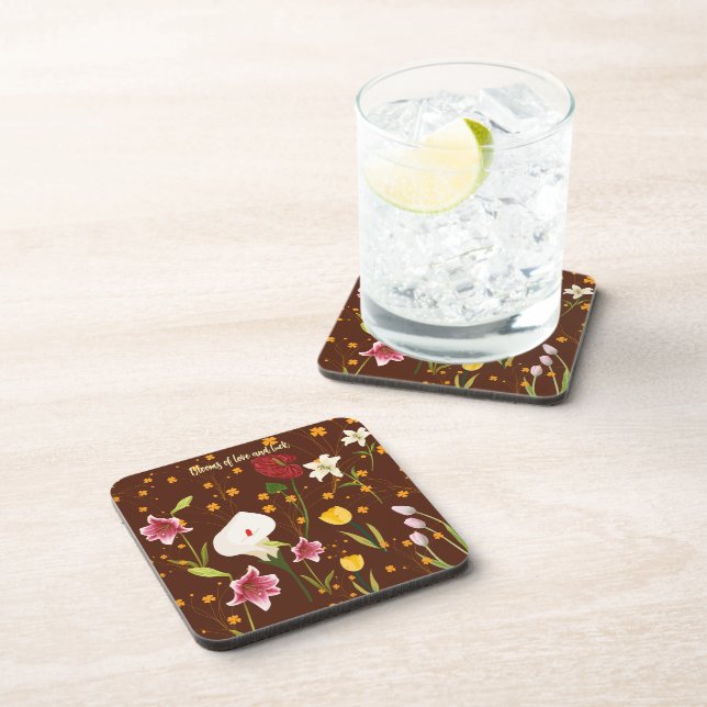 Vibrant Flowers Beverage Coaster (Right Side)