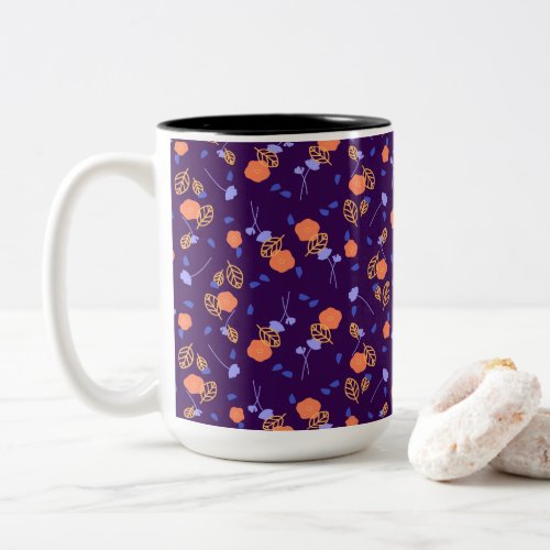 Vibrant Flowers Blooming Two_Tone Coffee Mug