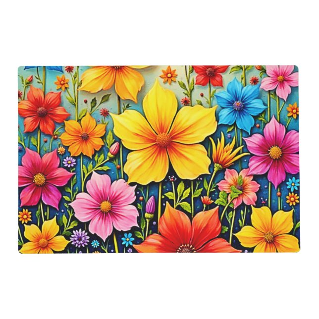Vibrant Flowers: Garden of Joy Art Placemat (Front)