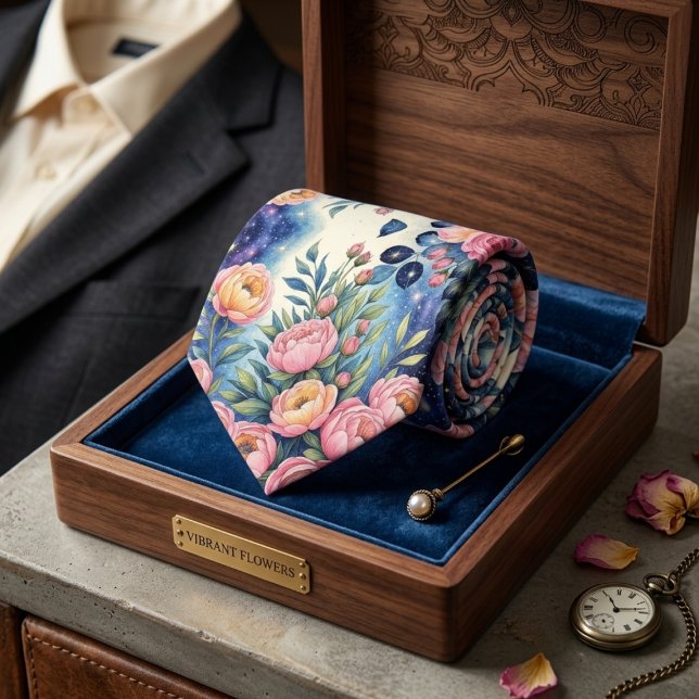 Vibrant Flowers Neck Tie (Creator Uploaded)