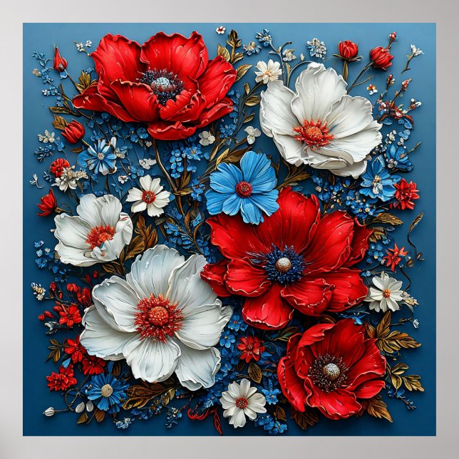 Vibrant flowers poster (Front)