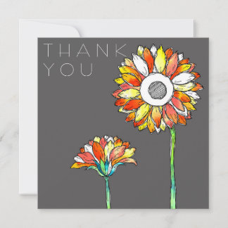 Vibrant flowers thank you card