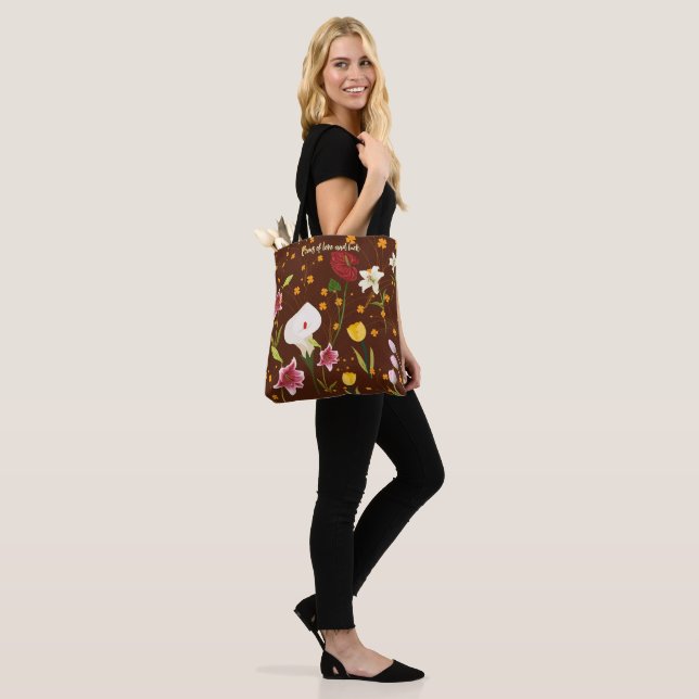 Vibrant Flowers Tote Bag (On Model)