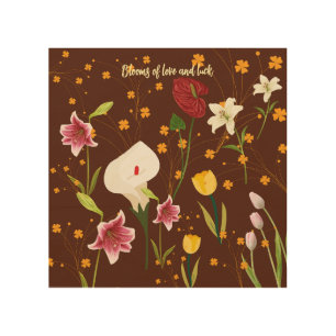 vibrant Flowers Wood Wall Art
