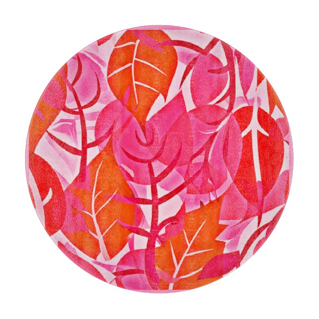 Vibrant Foliage Elegance Pattern Cutting Board (Front)