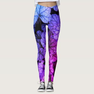 Vibrant Foliage - Purple and Blues Leaf Print