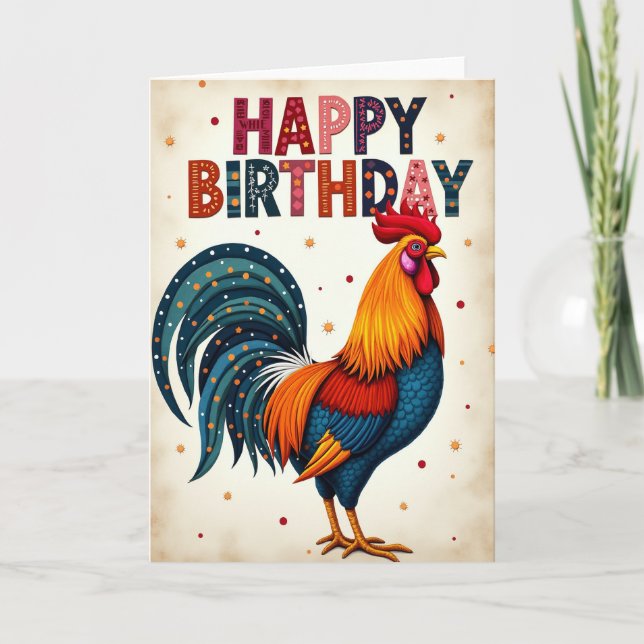 Vibrant Fowl Birthday Card (Front)