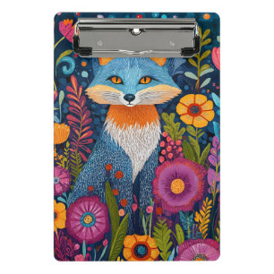 Vibrant Fox Dot Art Amidst Lush Flora Mini Clipboard