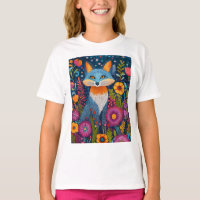 Vibrant Fox Dot Art Amidst Lush Flora