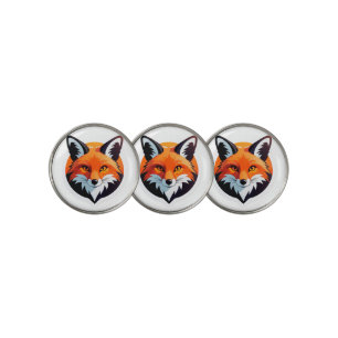 Vibrant Fox Head Golf Ball Marker