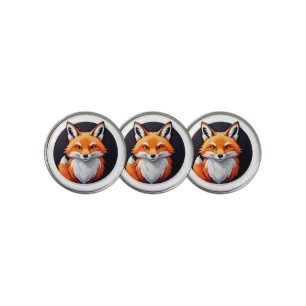 Vibrant Fox Head Golf Ball Marker