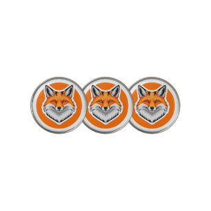 Vibrant Fox Head Golf Ball Marker