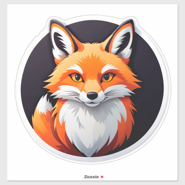 Vibrant Fox Head Sticker (Sheet)