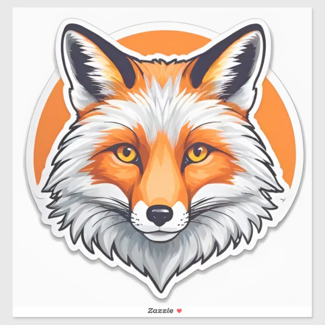 Vibrant Fox Head Sticker (Sheet)