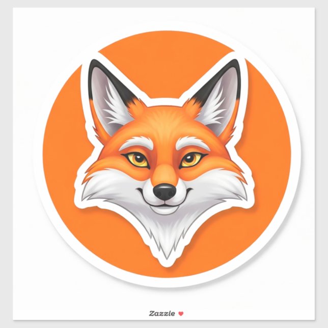 Vibrant Fox Head Sticker (Sheet)