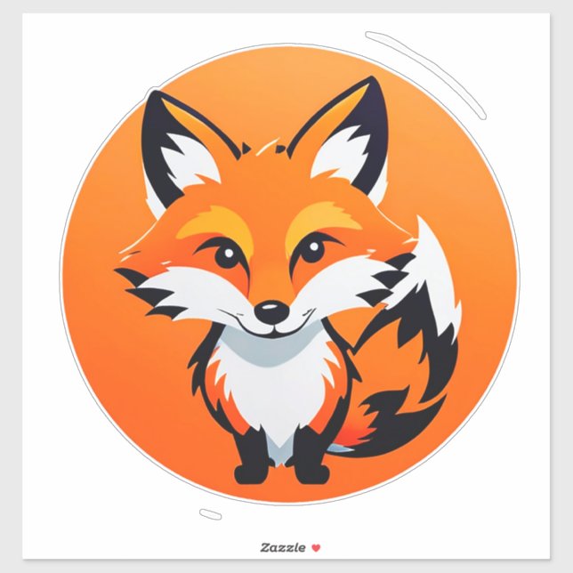 Vibrant Fox Head Sticker (Sheet)